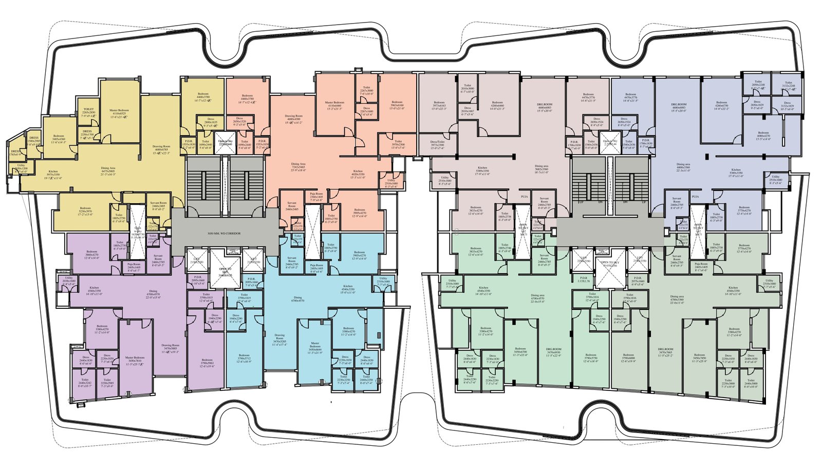 Luxury 4 BHK floor plan in Dehradun at Rajpur Road residential project